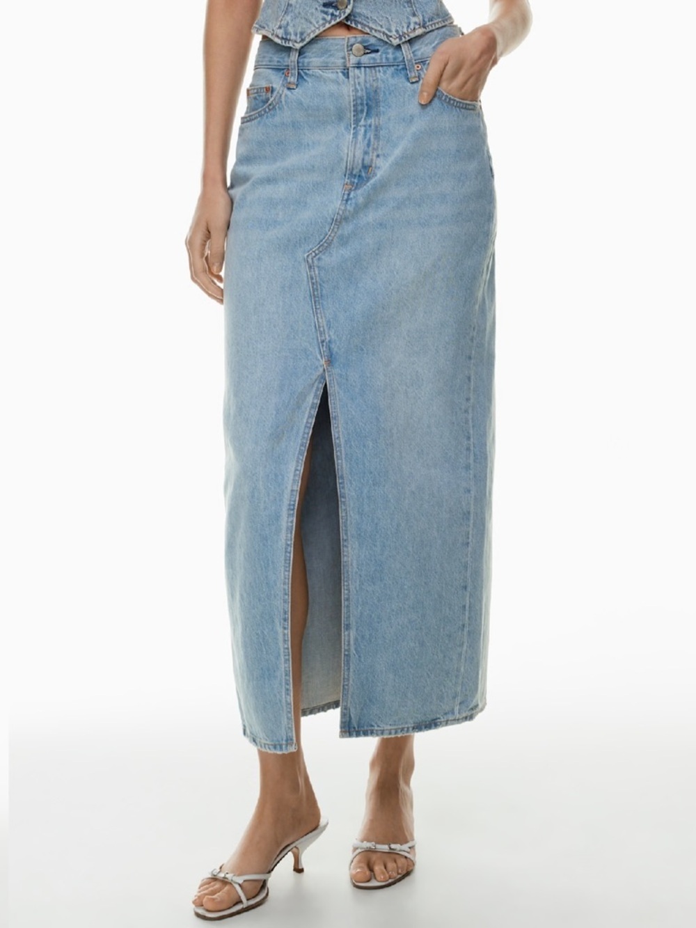 Denim Forum The ‘90s Vintage Maxi Denim Skirt